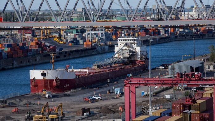 Representational image. A cargo ships sits docked at the Viau terminal in the Port of Montreal in Montreal, Quebec, Canada. | Valerian Mazataud/Bloomberg