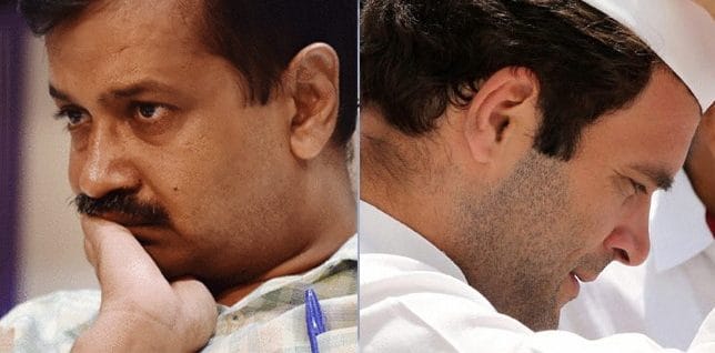 Delhi CM Arvind Kejriwal and Congress president Rahul Gandhi | Commons