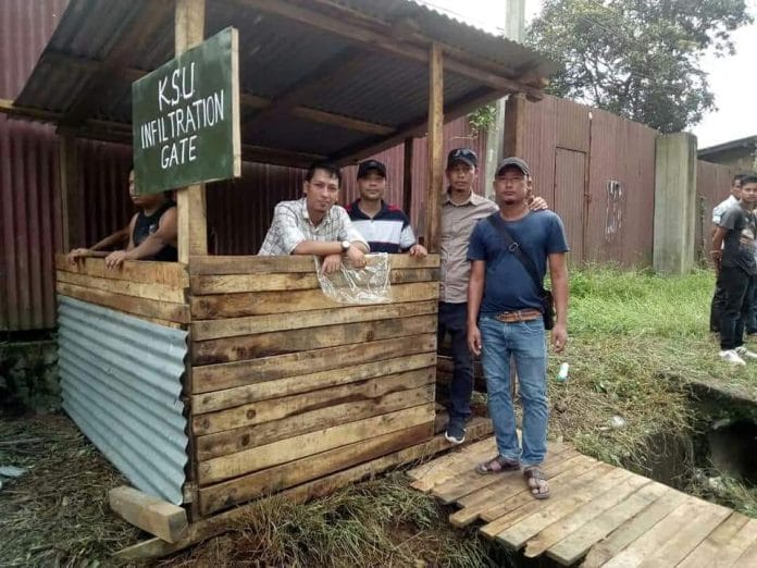 Members of the Khasi Students' Union at the check posts in Meghalaya | by special arrangement