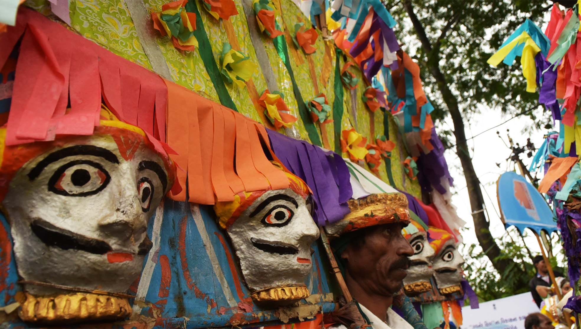 The Dang tribe performs during the inaugural ceremony of the festival