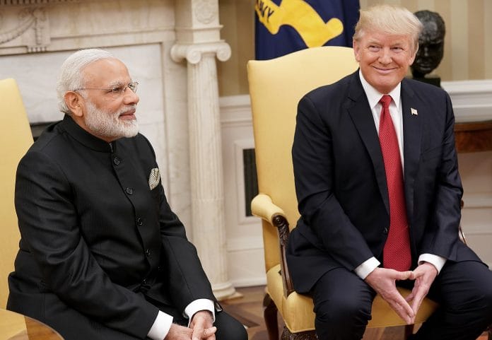 Narendra Modi with Donald Trump