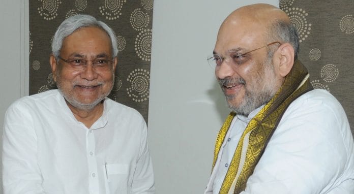 Bihar chief minister Nitish Kumar and BJP president Amit Shah | AP Dube/Hindustan Times via Getty Images)