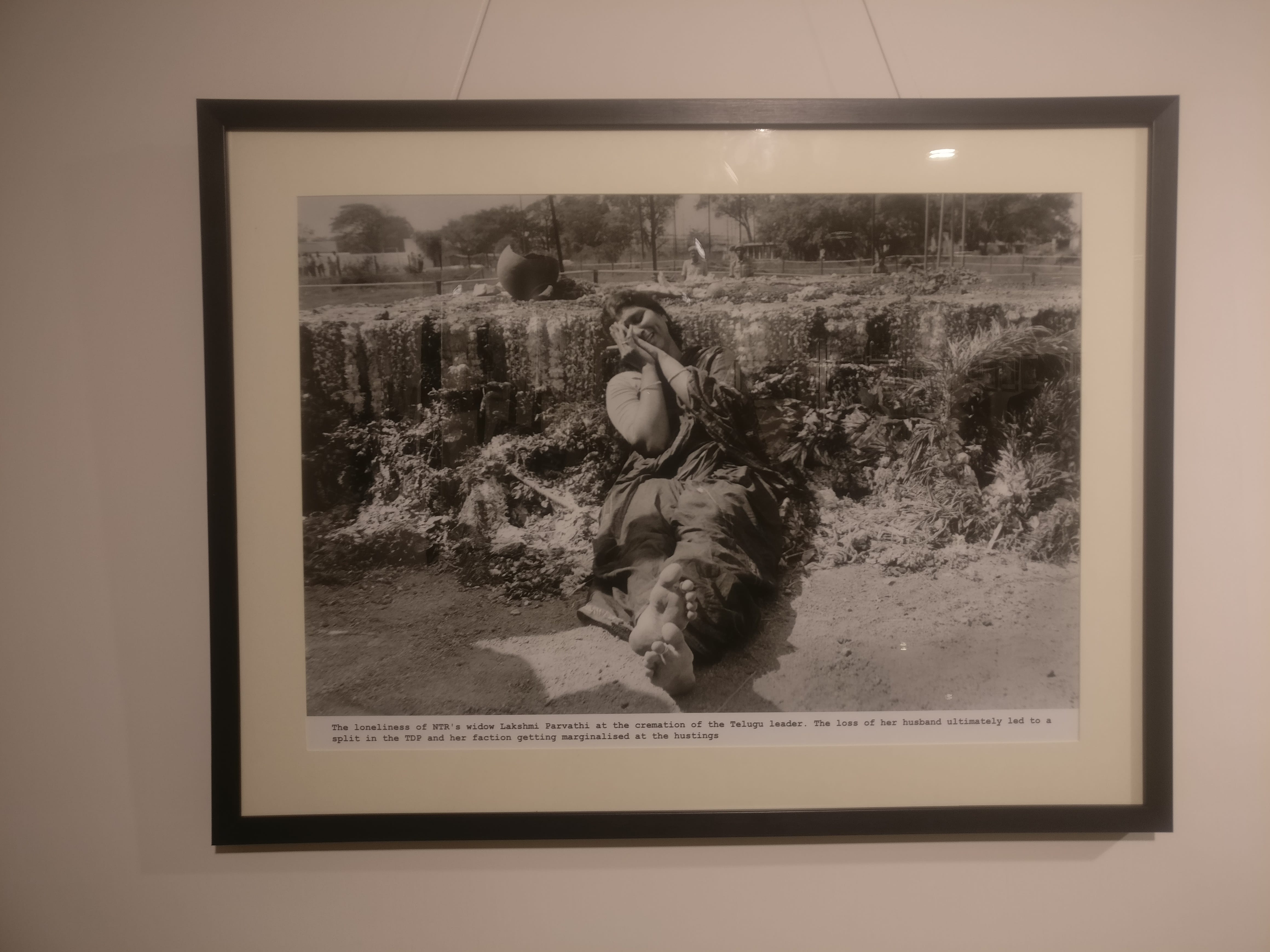 NTR_s widow crying at his cremation grounds. _The loss of her husband ultimately led to a split in the TDP and her faction getting marginalised | Manisha Mondal/ThePrint