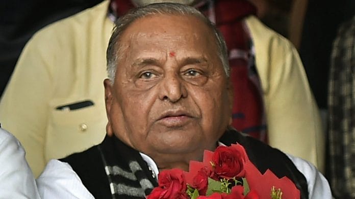 Samajwadi Party founder Mulayam Singh Yadav during his 80th birthday celebrations in Lucknow | Nand Kumar/PTI