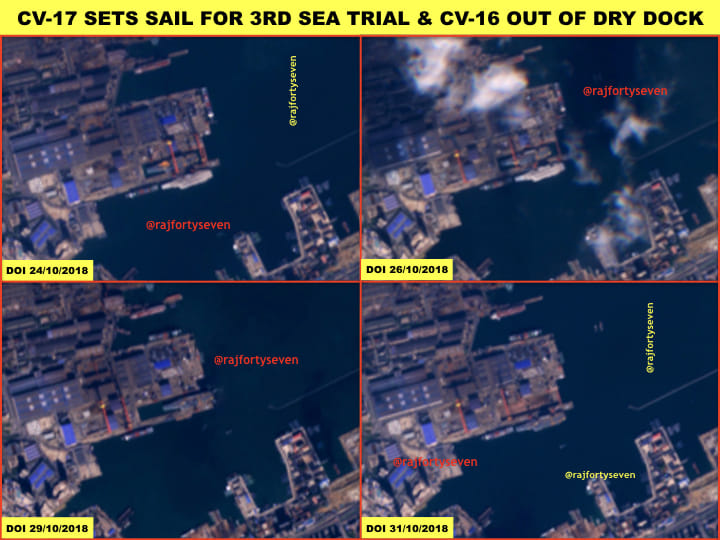 Satellite images indicate that the deck of the CV-17 has not yet been given an anti-skid coating