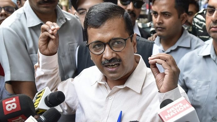Delhi CM Arvind Kejriwal talks to media persons | Ravi Chowdhary/PTI