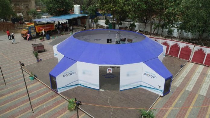 Pilot air purifying zone by Evergen Systems. It reduced PM2.5 count from 456 to 18 within a minute | Credit: Evergen Systems