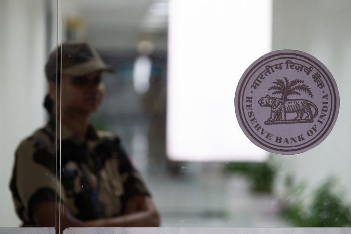 Reserve Bank of India (RBI) logo in the RBI building in Mumbai | Karen Dias/Bloomberg