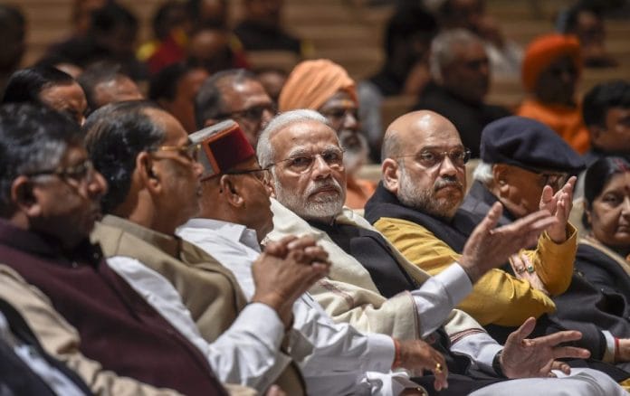 Prime Minister Narendra Modi and BJP President Amit Shah during BJP Parliamentary Party meeting | PTI Photo/Kamal Singh
