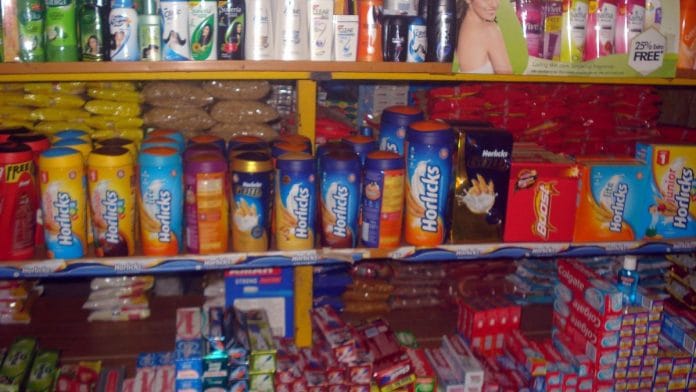 Representational image of malt-based drinks in a general store