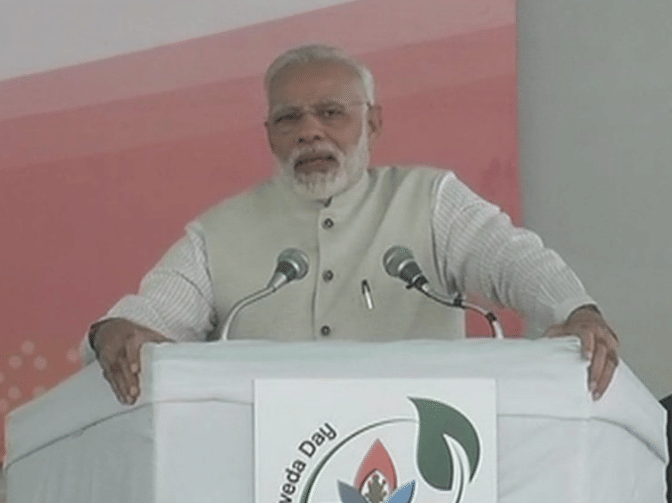 Narendra Modi addresses the audience on Ayurveda day | Twitter