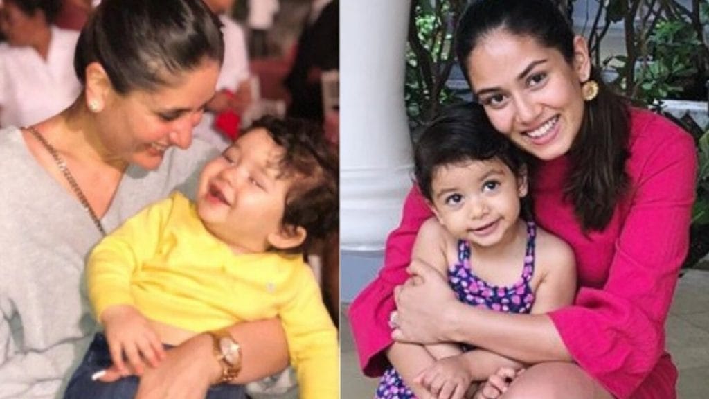 Kareena Kapoor with Taimur and Mira Rajput with Misha