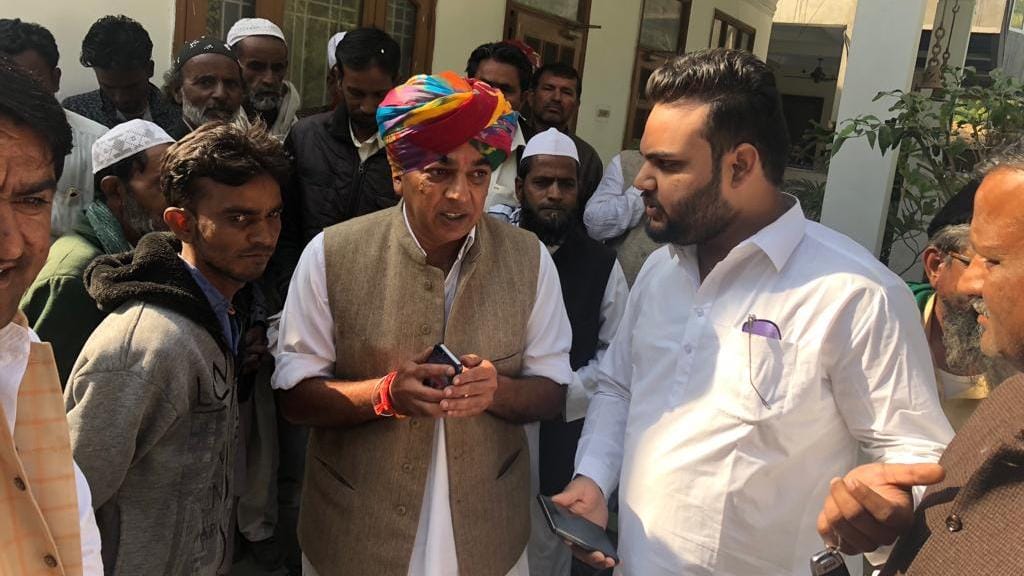 Manvendra Singh at a political rally | Jyoti Malhotra/ ThePrint