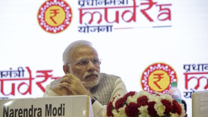 File photo of Narendra Modi at the launch of MUDRA Bank in New Delhi | Kuni Takahashi/Bloomberg