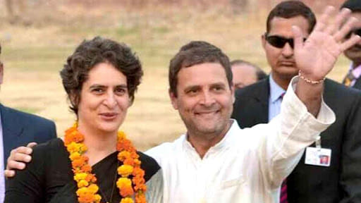Priyanka Gandhi with Congress president Rahul Gandhi | @SanjaySDutt/ Twitter