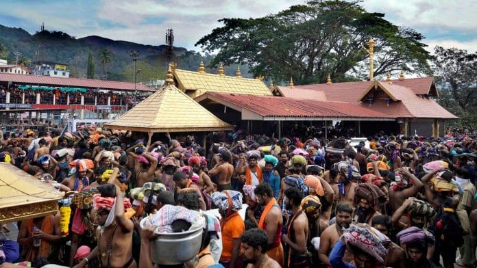 Devotees at Sabarimala temple