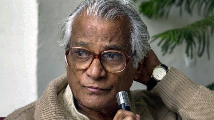 In this Dec 30, 2004 photo the then JD (U) President George Fernandes briefs the media after visiting the Tsunami affected areas in New Delhi | PTI