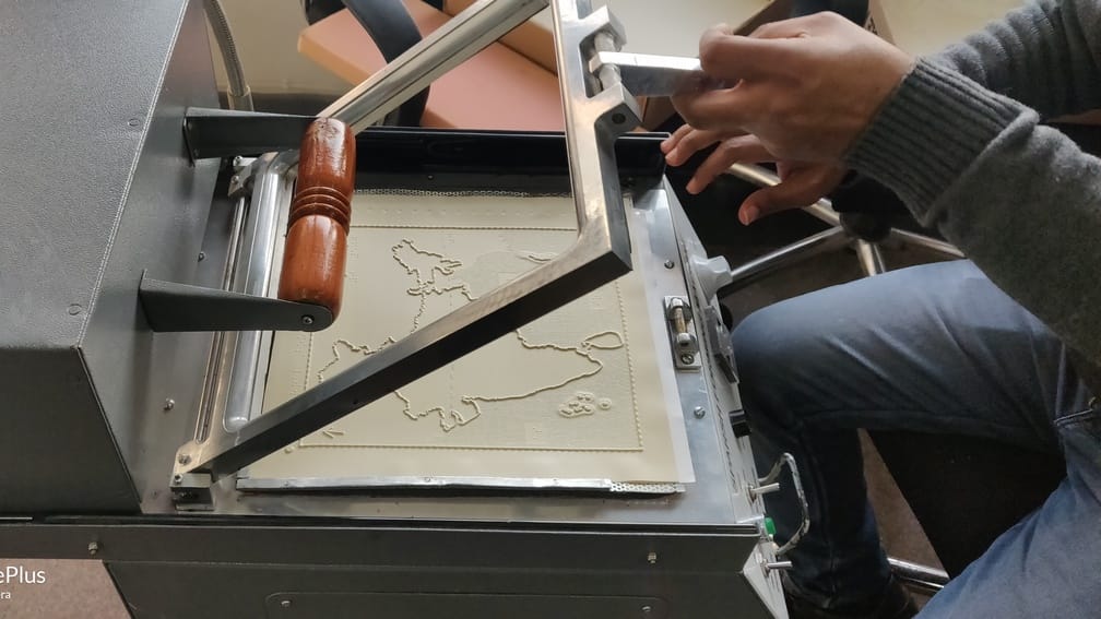 A map of India being created 3D technology of tactile diagrams | By special arrangement