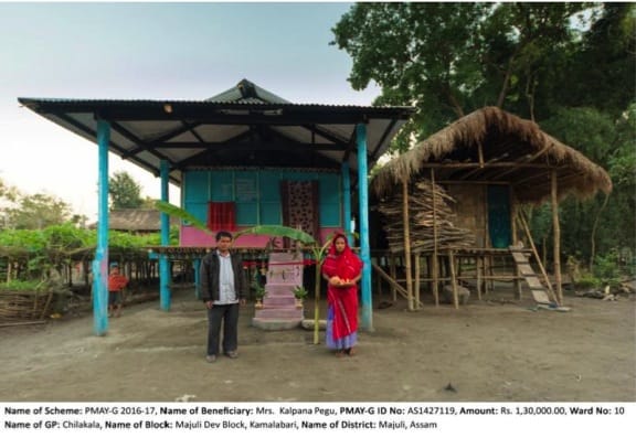 Kalpana Pegu in front of her house in Assam | Vikram Sampath