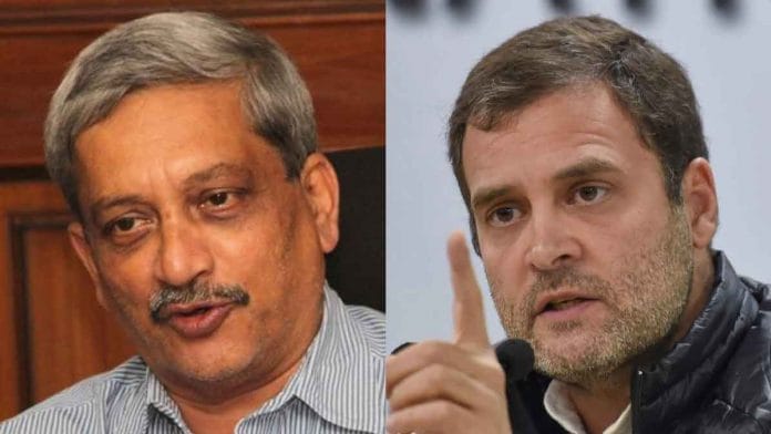 Manohar Parrikar and Rahul Gandhi | PTI