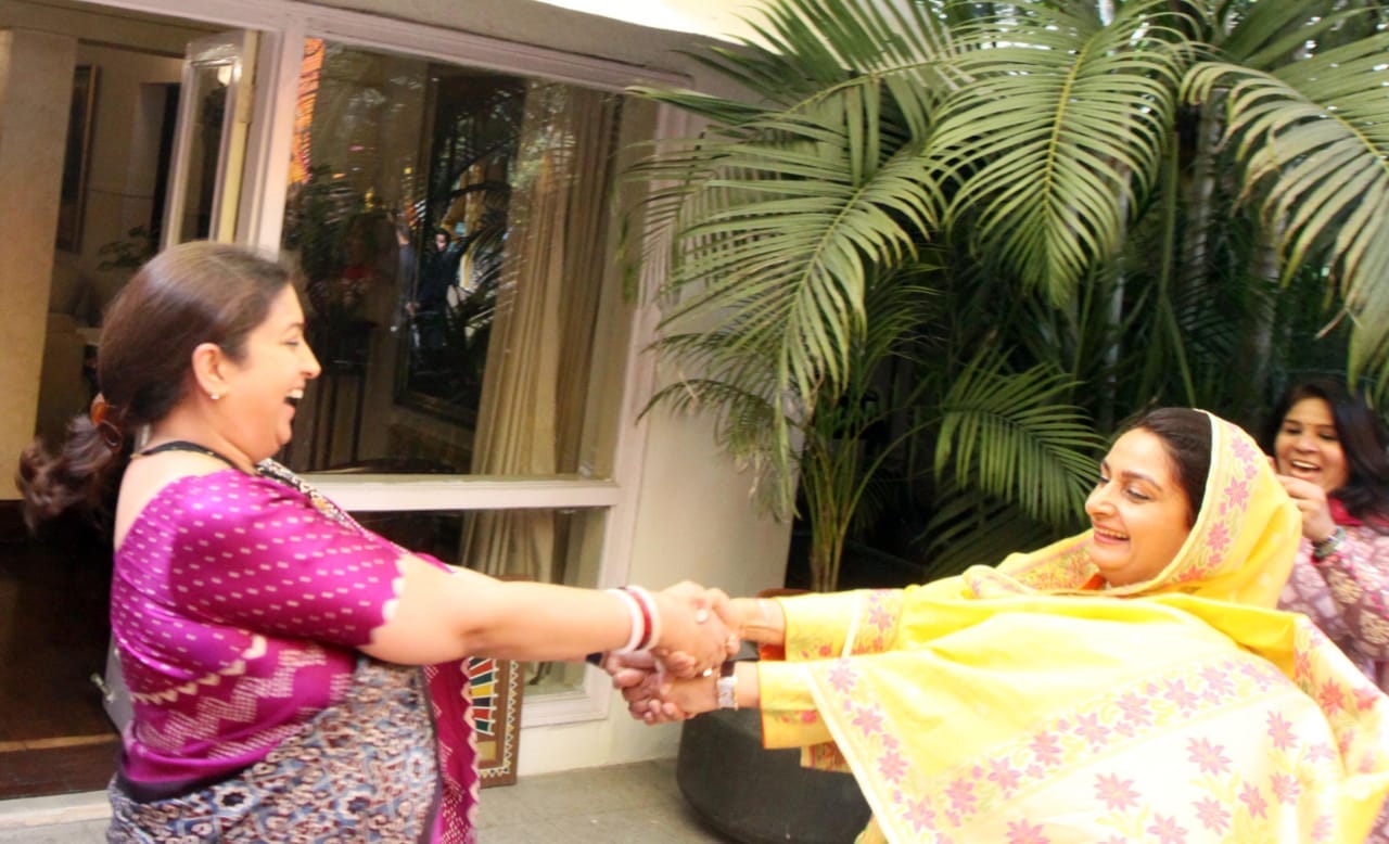 Irani shares a laugh with union minister Harsimrat Kaur Badal | Praveen Jain/ThePrint