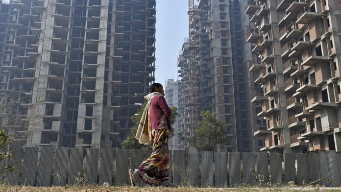 File image of unfinished Amrapali Group flats in Noida | Photo: Anindito Mukherjee/Bloomberg