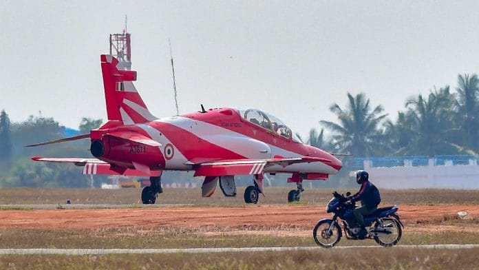 IAF's Surya Kiran display team's Hawk Mk-132 Advanced Jet Trainer (AJT)