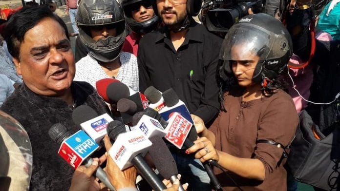 A Raipur journalist interviewing a BJP leader | By special arrangement