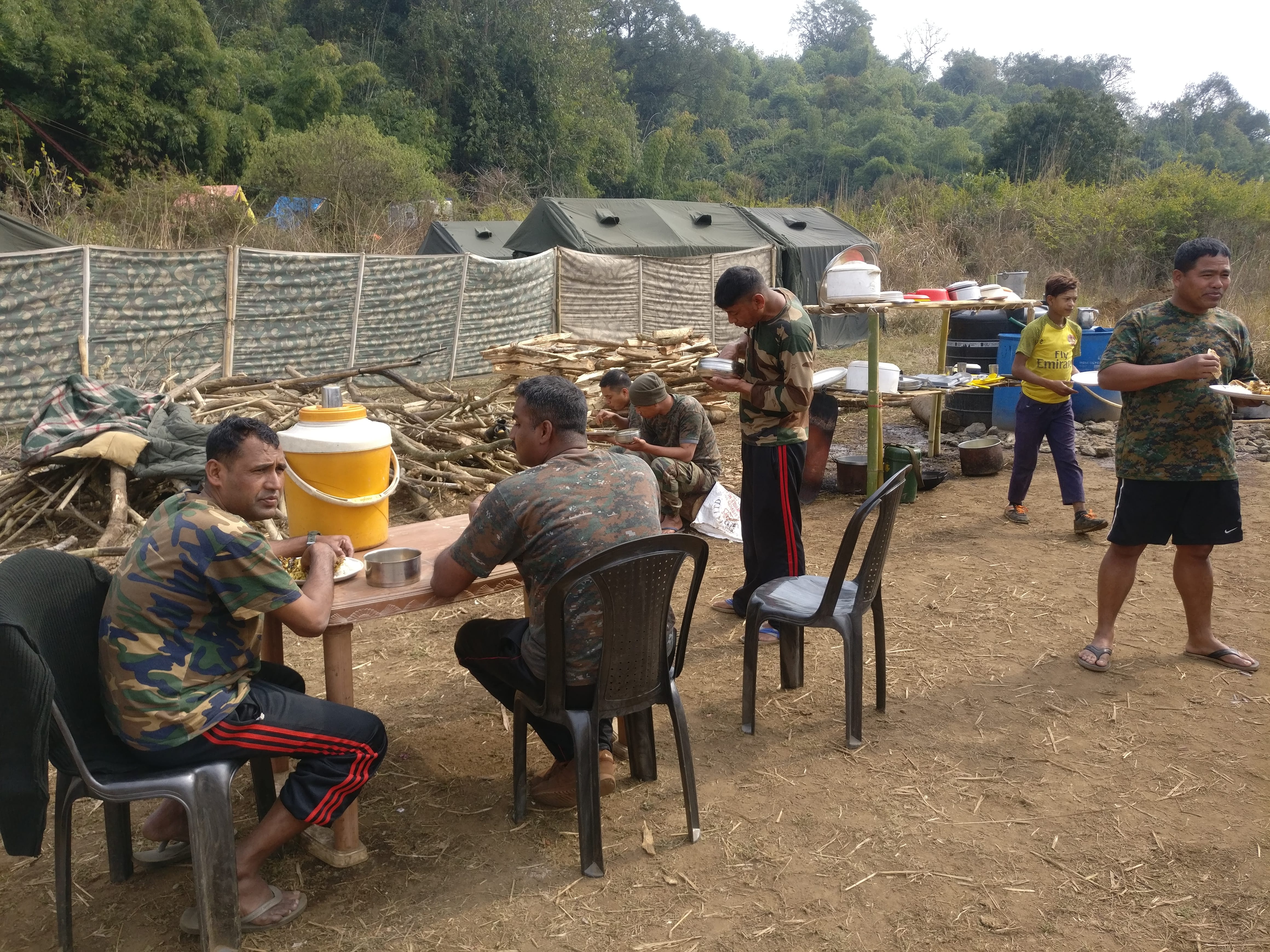 Rescue officials take a break | Nandita Singh/ThePrint