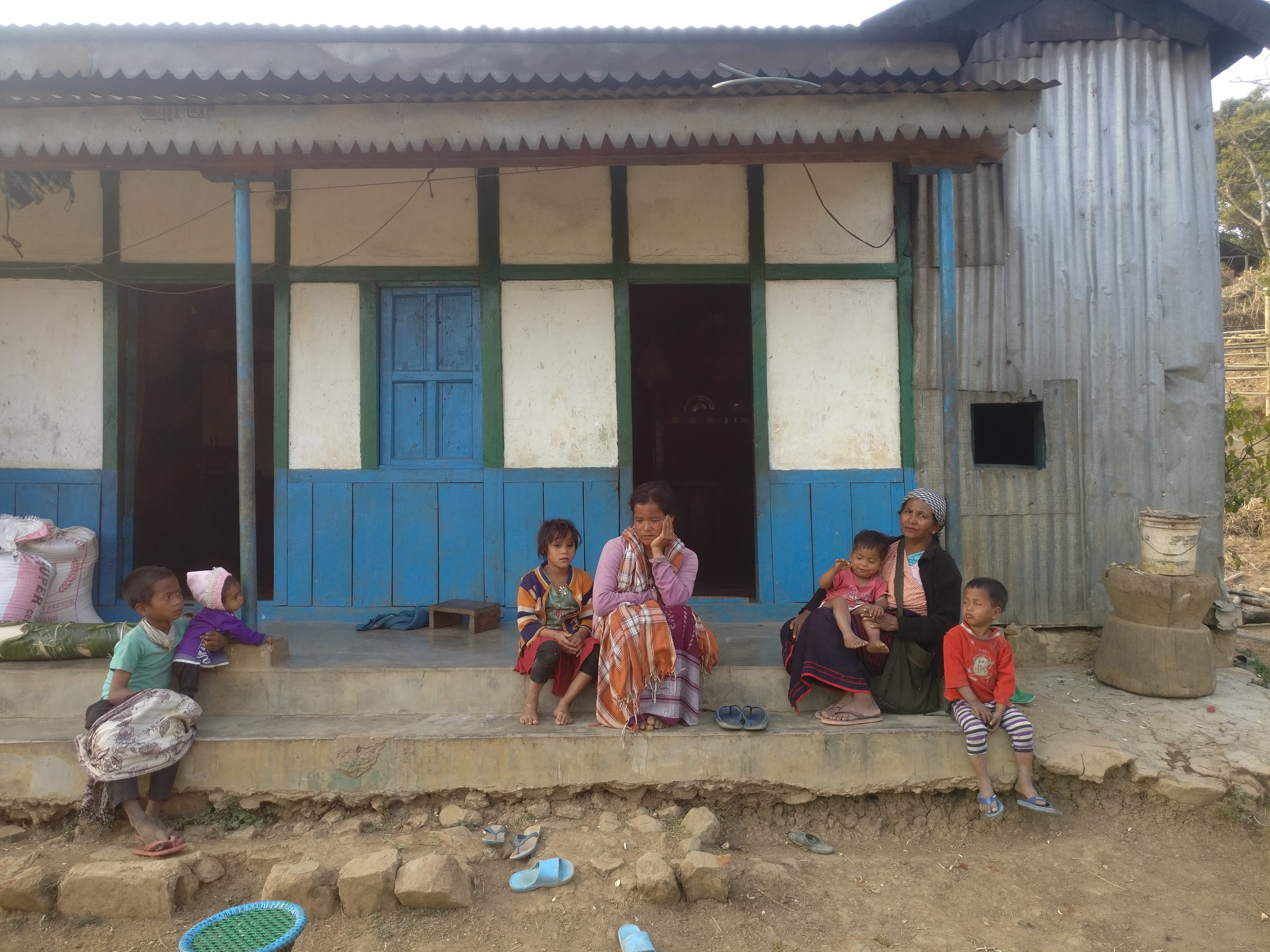 Just Dkhar (left) and Rita Dhkar (right) with their family | Nandita Singh/ThePrint