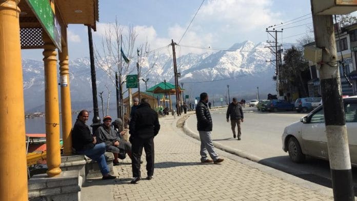 Idle shikara owners at the Dal Lake