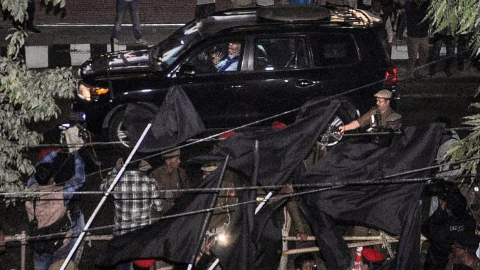 AASU activists wave black flags at PM Narendra Modi's convoy in Guwahati | PTI