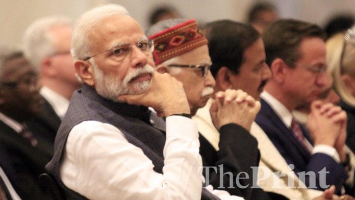PM Narendra Modi at Gandhi Peace Prize award at Rashtrpati Bhawan in New Delhi | Praveen Jain/ThePrint