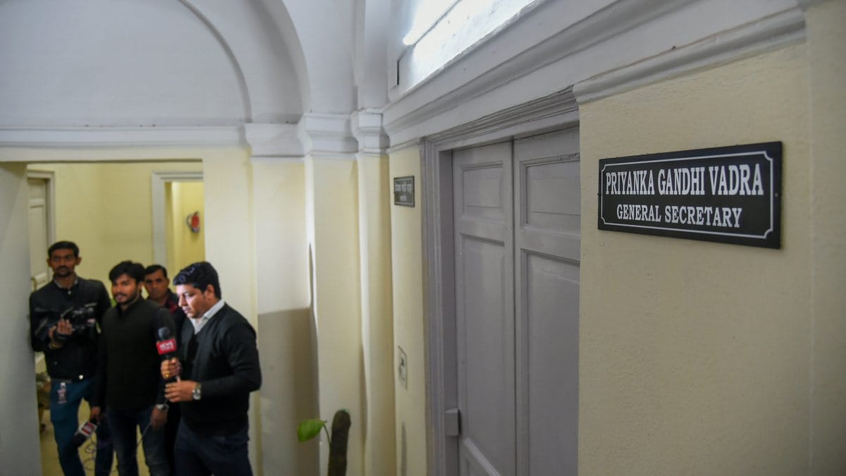 Nameplate of AICC General Secretary of Uttar Pradesh East Priyanka Gandhi Vadra installed at AICC office | Shahbaz Khan/PTI