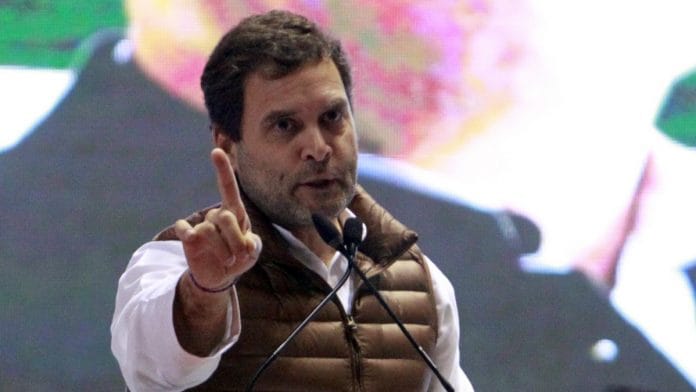 Congress president Rahul Gandhi at AICC Minority Convention at Jawahar Lal Nehru Stadium Praveen Jain/ThePrint