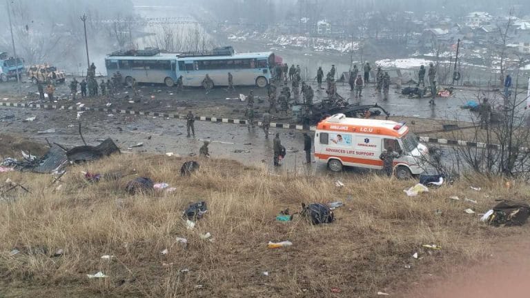 39 jawans killed after terrorists bomb CRPF convoy on Kashmir highway