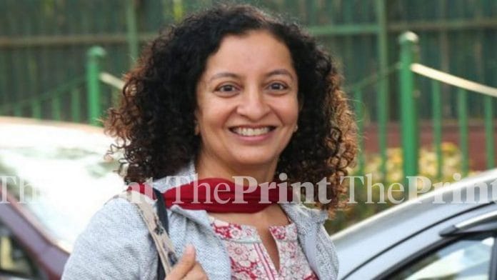 Priya Ramani outside Patiala House Court | Suraj Singh Bisht / ThePrint