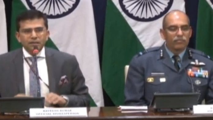 MEA spokesperson Raveesh Kumar with Air Vice Marshal RGK Kapoor