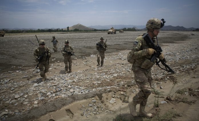 Soldiers from 2nd Platoon Fox Co. of the 2-506th Infantry Battalion in the Sabari district of Khost province, Afghanistan. Photographer: Victor J. Blue/Bloomberg