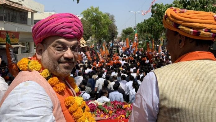 Amit Shah at his Gandhinagar road show | @AmitShah/Twitter
