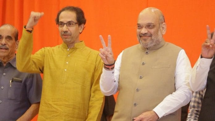 Shiv Sena chief Uddhav Thackeray with BJP president Amit Shah | @ShivSena/Twitter