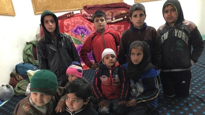 Children, residents of Kamalkote, at the shelter | Moushumi Das Gupta/ThePrint