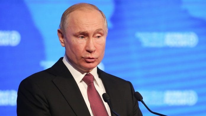 Vladimir Putin, Russia's president, speaks during the 