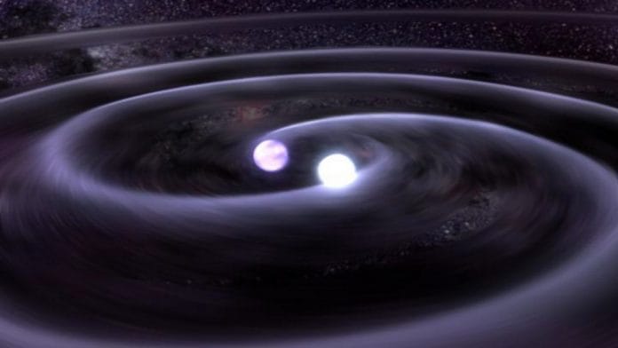 An artist's representation of binary stars