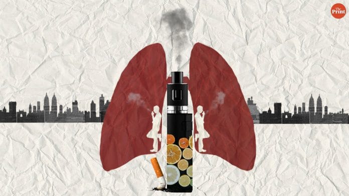 Vaping is the latest fad among Indians trying to quit smoking | Illustration by Soham Sen | ThePrint