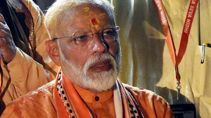 PM Narendra Modi performs 'Ganga Arti' at Dashashwamedh Ghat after his mega roadshow