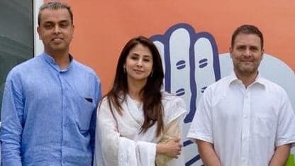Milind Deora, Urmila Matondkar and Rahul Gandhi