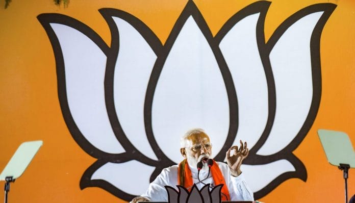 File photo| Narendra Modi during an election campaign in Uttar Pradesh | PTI