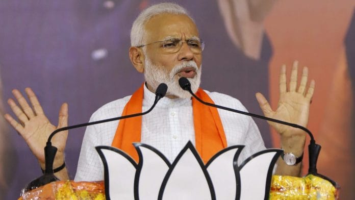 Prime Minister Narendra Modi addresses public meeting in Ahmedabad | File photo: PTI