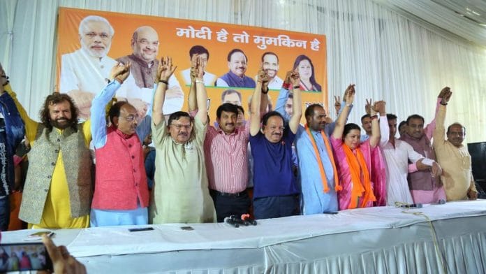 BJP's Lok Sabha candidates for Delhi during a media interaction